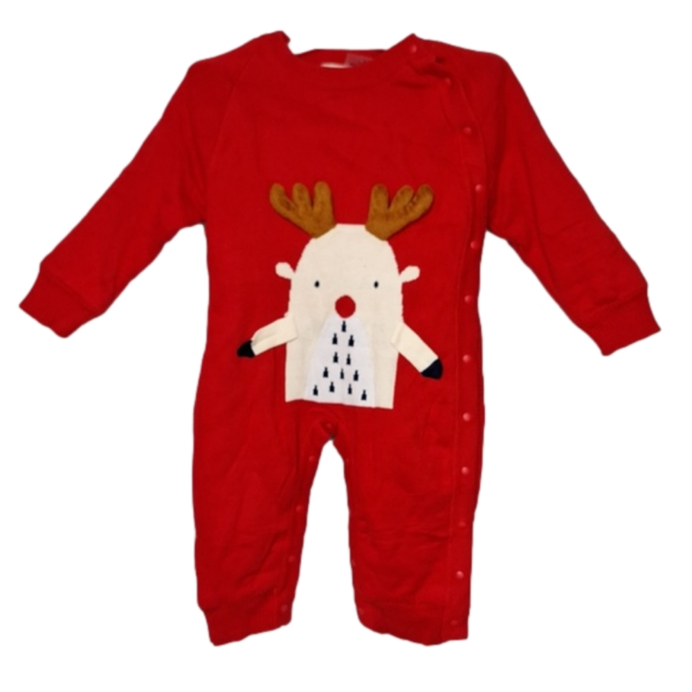 Unbranded Long Sleeve Sweater Onesie Red Reindeer